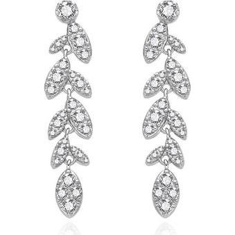 Agato, Ohrringe, - Sparkling silver earrings with zircons AGT-E159PW, (Silber)