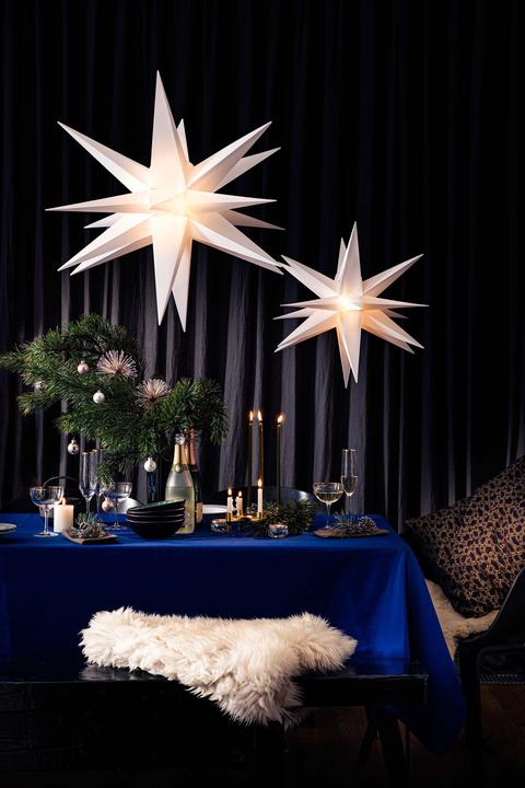 Actual product image Novaliv Poinsettia decorative star | 100cm WHITE | indoor and outdoor | for E14 bulb with thread