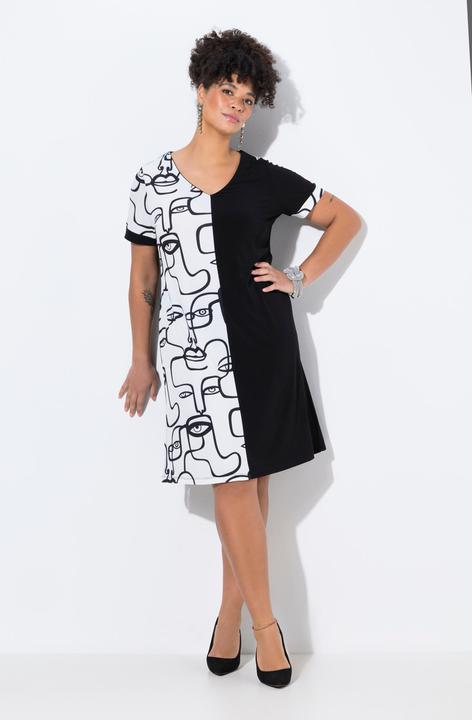 Produktbild Miamoda Jerseykleid, bequeme Passform, halb mit Scribble-Muster (54)