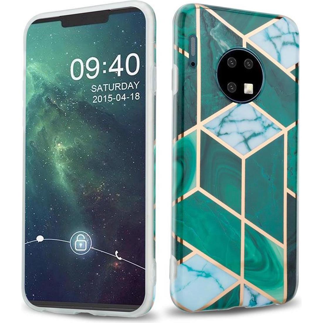 Thumbnail - Cadorabo IMD TPU Bunter Marmor Cover (Huawei Mate 30), Smartphone Hülle, Grün
