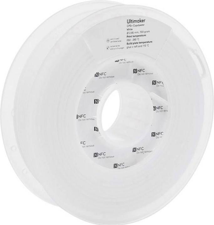 Produktbild Ultimaker Filament 1645 CPE+ chemisch be (CPE+, 2.85 mm, 700 g, Weiss)