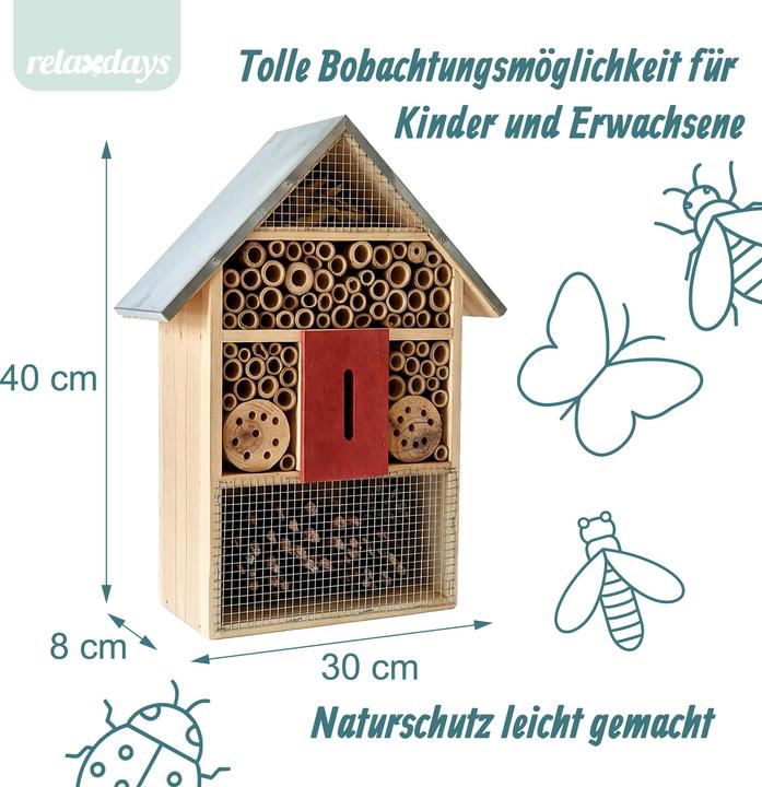 Immagine prodotto Relaxdays Casa insetti (Api, Coccinelle, Farfalle, Merletti)