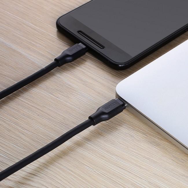 Productafbeelding Aukey CB-CC1P OEM PVC laidas Power Delivery PD USB C - USB C ¦ 1 m ¦ 5 Gbps ¦ 3A PD ¦ 60W (1 m, USB 3.0, USB 3.1, 60 W)