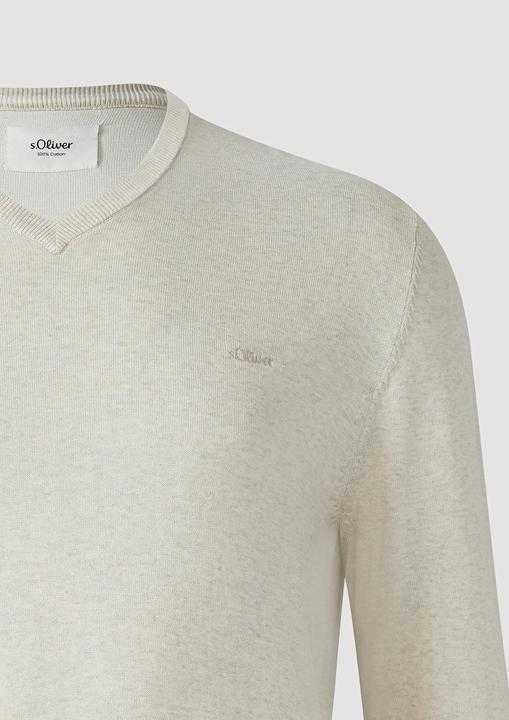 Produktbild S.Oliver Strickpullover Strickpullover mit Logo-Stickerei (4XL)