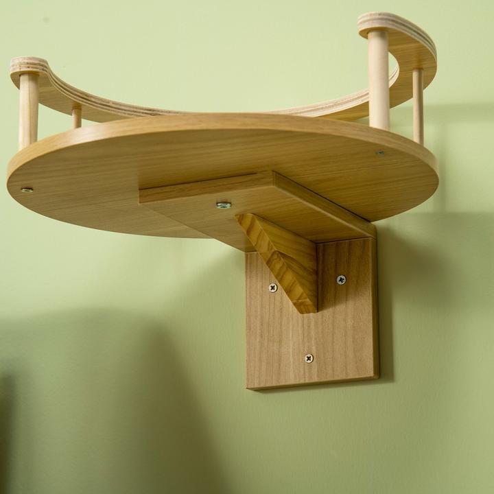 Produktbild PawHut Wandregal (Eiche+Cremeweiss)