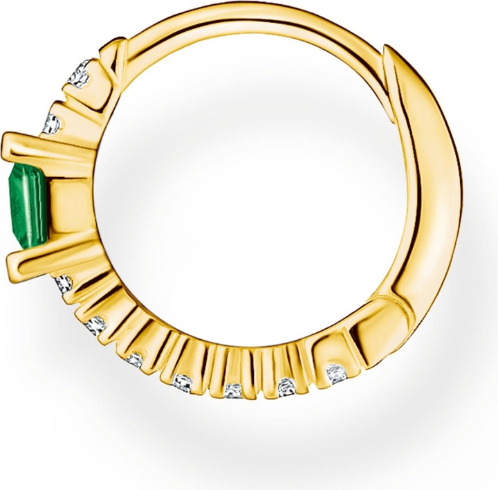 Immagine prodotto Thomas Sabo Singola pietra verde creola con pietre bianche in oro (Argento 925, Doratura in oro giallo 750)