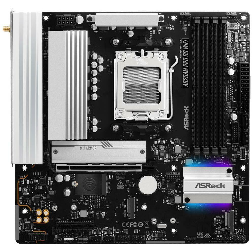 AsRock A620AM Pro RS WiFi AM5 mATX HDMI/DP DDR5 retail (AM5, AMD A620, mATX), Scheda madre