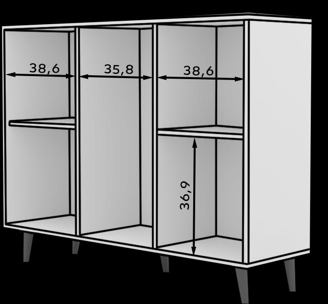 Immagine prodotto ADRK Furniture Cassettiera BESA (120 x 35 x 93 cm)