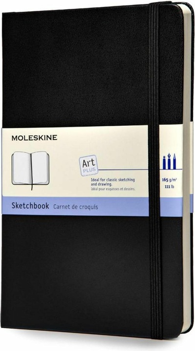Actual product image Moleskine Sketchbook (13 x 21 cm, Plain, Hardcover)