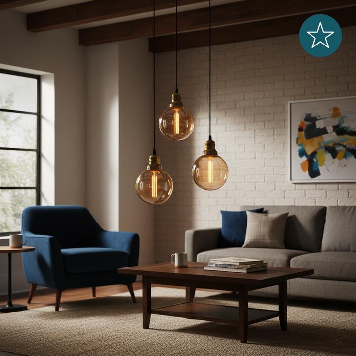 Produktbild Luxula LED-Filament-Lampe, Line Amber Globe, E27, 2W, 65lm, 1800K (E27, 65 lm, 1x)