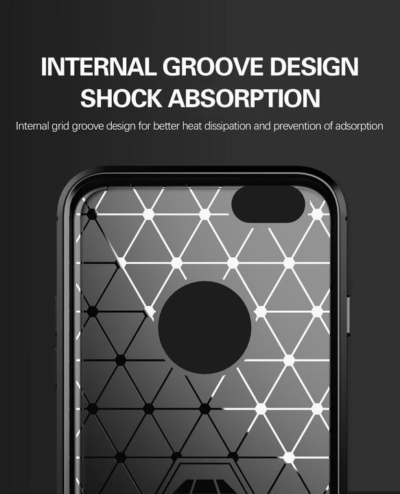 Immagine prodotto Cadorabo TPU Ultra sottile in acciaio inossidabile al carbonio Combi Cover (Apple iPhone 6 Plus)