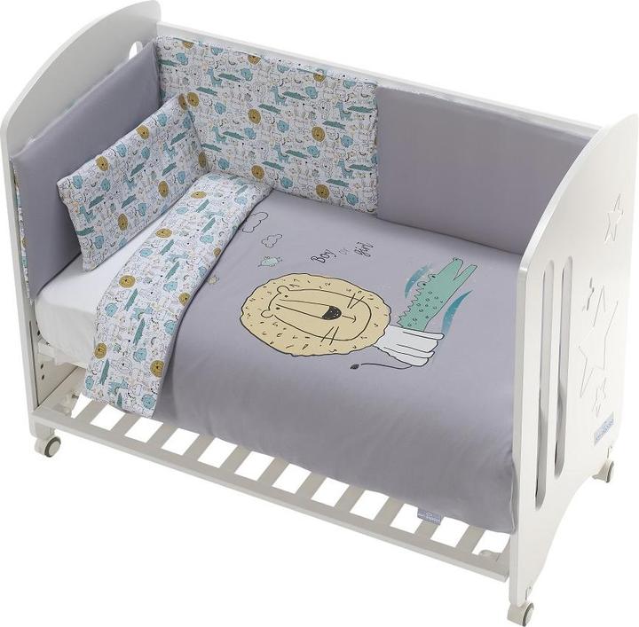 Produktbild Don Algodon SET 3STK. FÜR KINDERBETT 60X120: DAUNENDECKE+NESTCHEN+KISSEN - BAUMWOLLE JERSEY - -GRAU (60 x 120 cm)