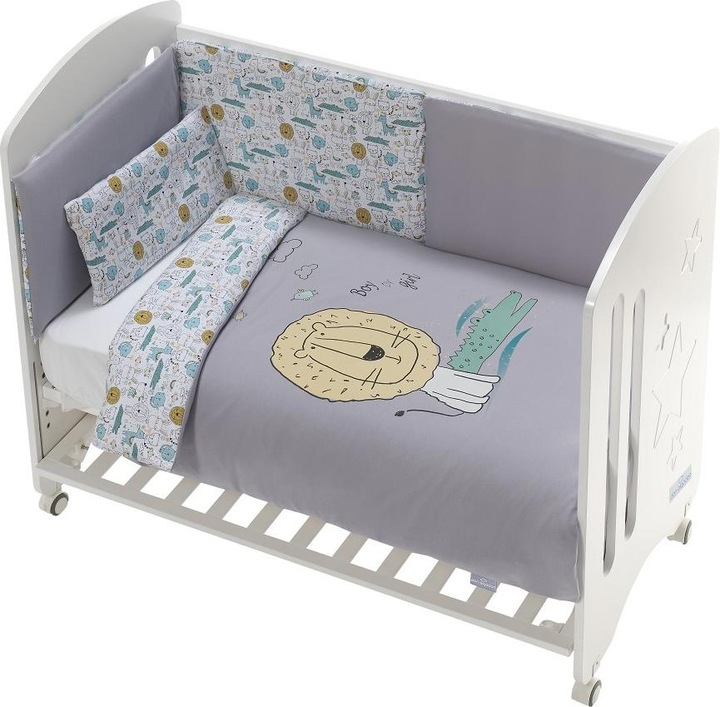 Produktbild Don Algodon SET 3STK. FÜR KINDERBETT 60X120: DAUNENDECKE+NESTCHEN+KISSEN - BAUMWOLLE JERSEY - -GRAU (60 x 120 cm)