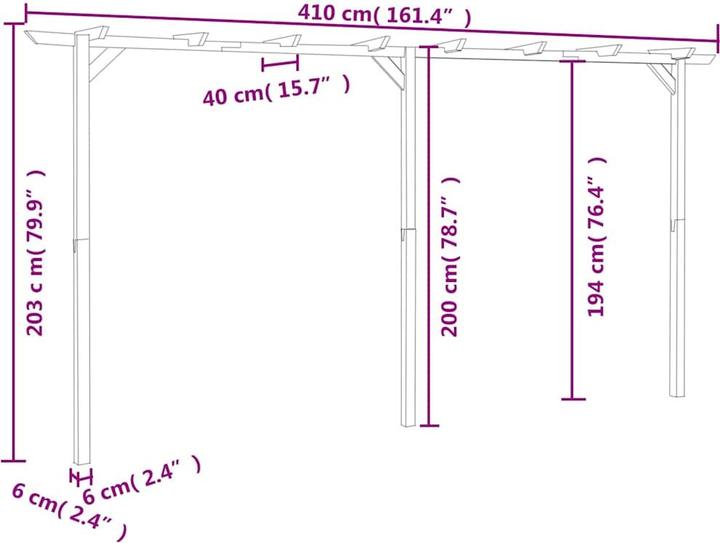 Actual product image vidaXL Pergola (400 cm, 40 cm)