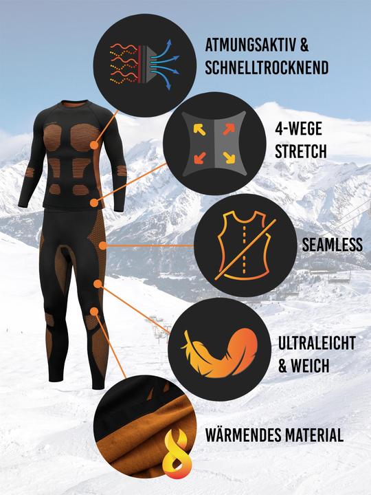 Produktbild Normani Herren Sport-Funktionsunterwäsche Set Hemd + Hose - 9880 (52, 54, L, XL)