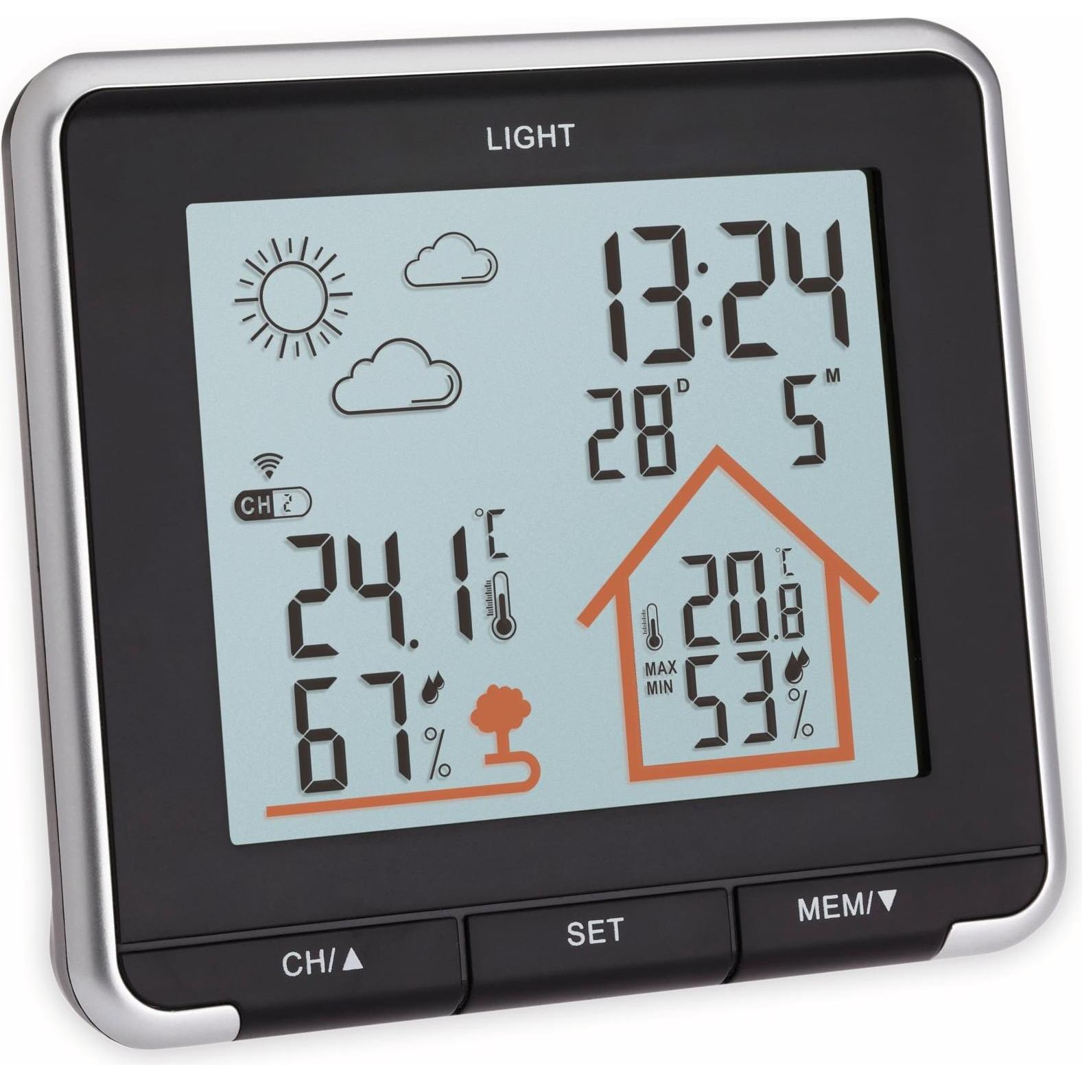 TFA Life, Wetterstation, Schwarz, Silber