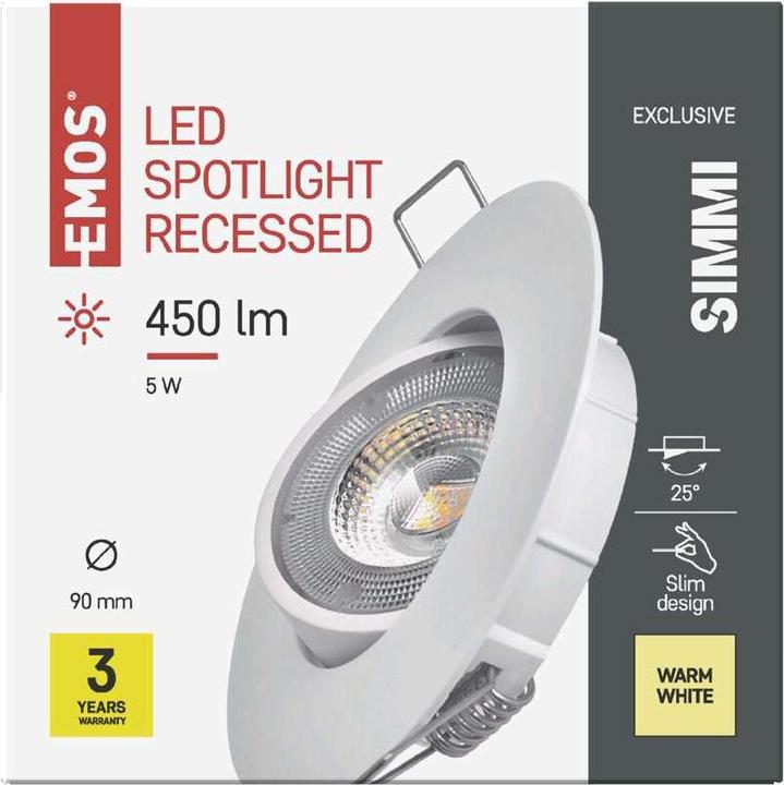 Actual product image Emos LED ceiling spot Exclusive white, round, 5W warm white (450 lm)