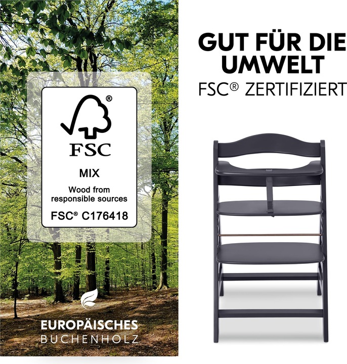 Produktbild Hauck Alpha Newborn Set Plus Dark Grey (Hochstuhl)
