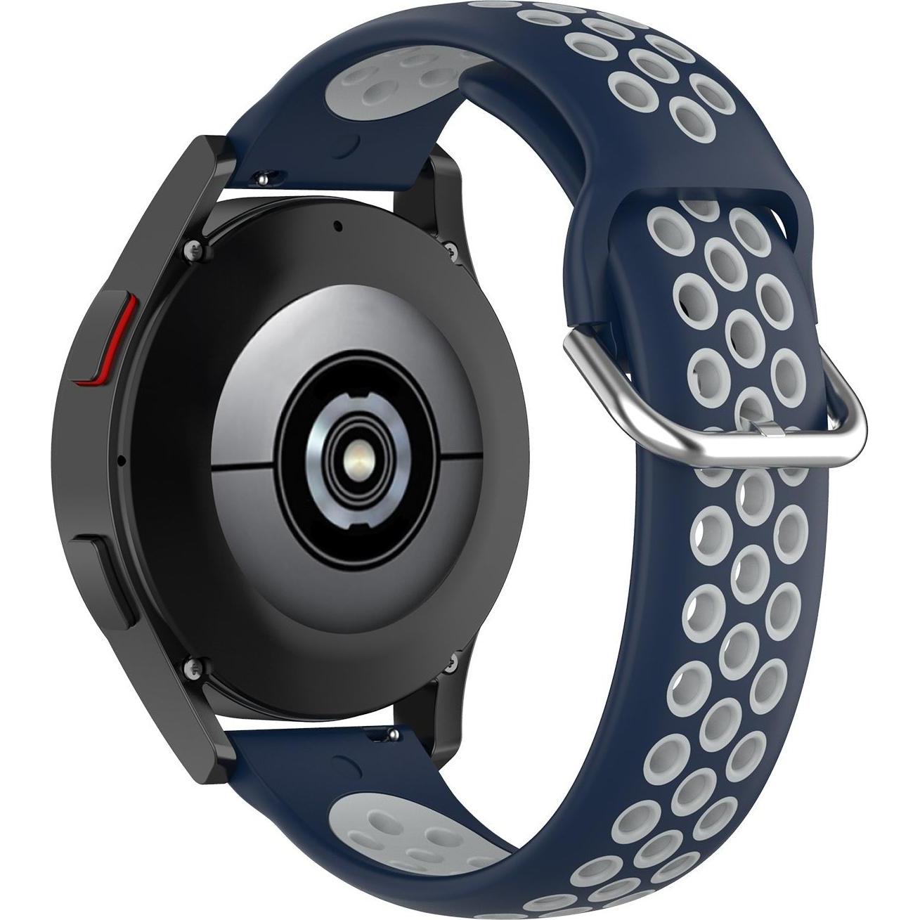 Cover-Discount 20mm Silikon Sportarmband gelöchert dunkelblau (20 mm, Silikon, Galaxy Watch3 (41mm)), Uhrenarmband, Blau