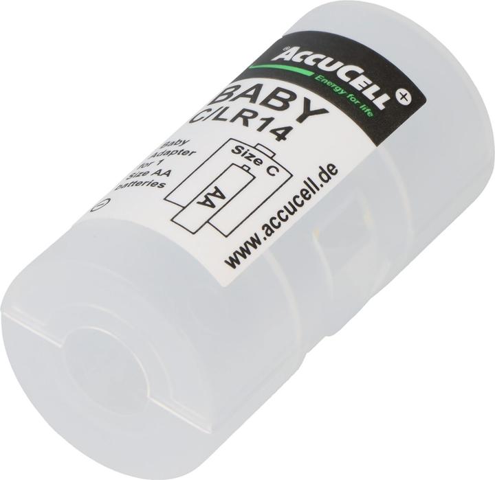 Actual product image AccuCell Universal Baby C adapter for 1x Mignon/AA each to size Baby, C, LR14, FR14 (2 pcs., AA, C)