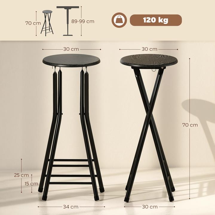 Produktbild Homcom Barhocker MDF, Stahl Schwarz