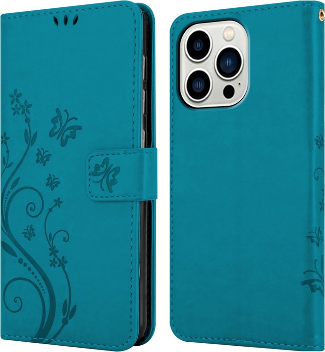 Immagine prodotto Cadorabo Cover per Apple iPhone 14 PRO MAX in stile libro a fiori (Apple iPhone 14 Pro Max)