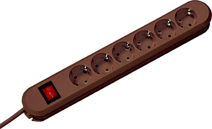 Actual product image Bachmann SMART 6xCEE7/3 br, 1xswitch (6 x, CEE 7/3, 1.50 m)