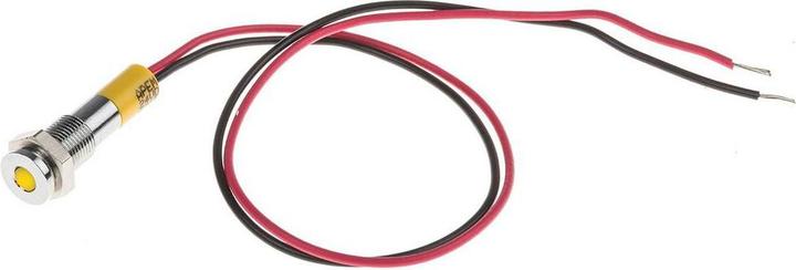 Produktbild RS PRO 6mm flush satin chr LED wires, yel 24Vdc