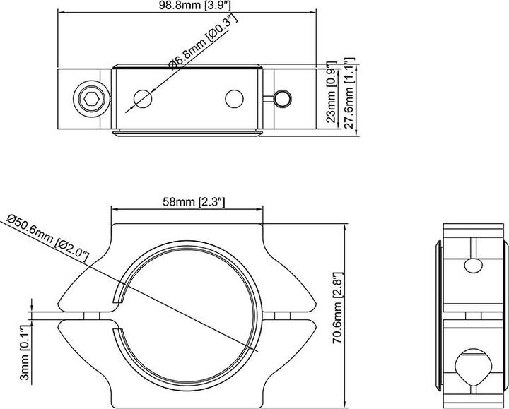 Produktbild Multibrackets Rohrklemme Ø 50mm, Metall, schwarz
