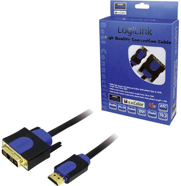 Immagine prodotto LogiLink HDMI (Typ A) — DVI (3 m, DVI, HDMI, 2.0)