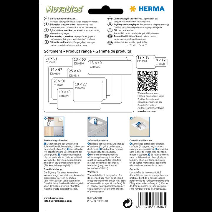 Produktbild Herma Ablösbare Vielzweck-Etiketten