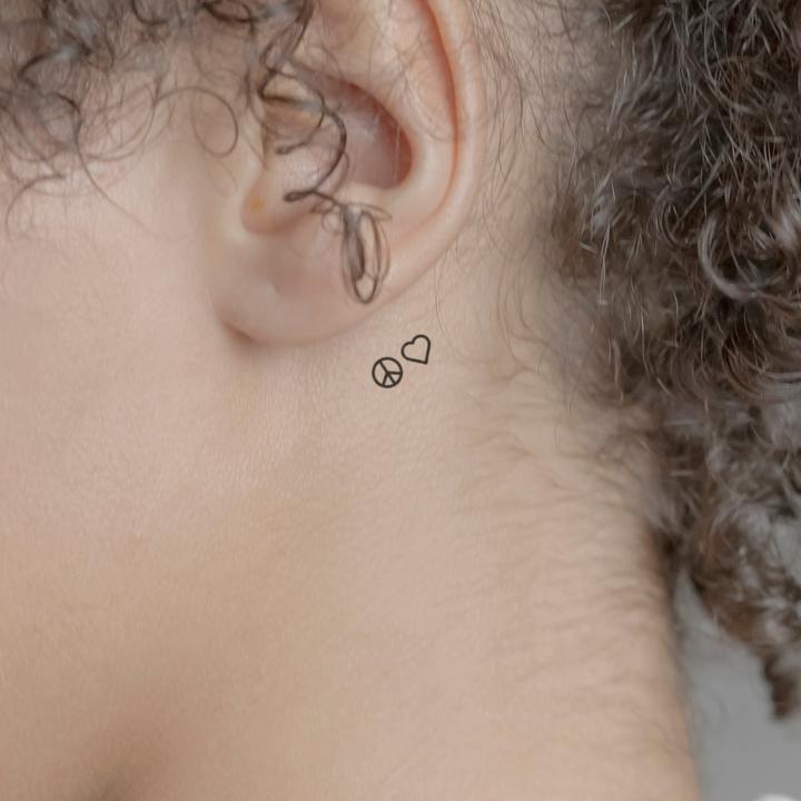 Immagine prodotto minink Tatuaggio temporaneo - Simbolo del pezzo e del cuore