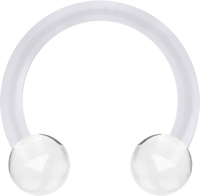 Produktbild Star Piercing Circular Barbell transparent mit zwei Kugeln (Kunststoff)