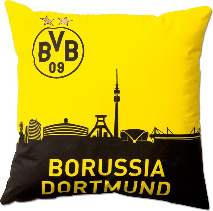 Produktbild Borussia Dortmund BVB 16820100 - BVB-Kissen mit Skyline,, 40x40cm (40 x 40 cm)