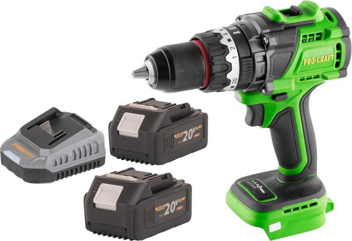 Produktbild Procraft PA18ProBL-BB Akku Schlagbohrschrauber 20 V 180 Nm Brushless + 2x Akku 4,0 Ah + Ladegerät (Schlagbohrschrauber)