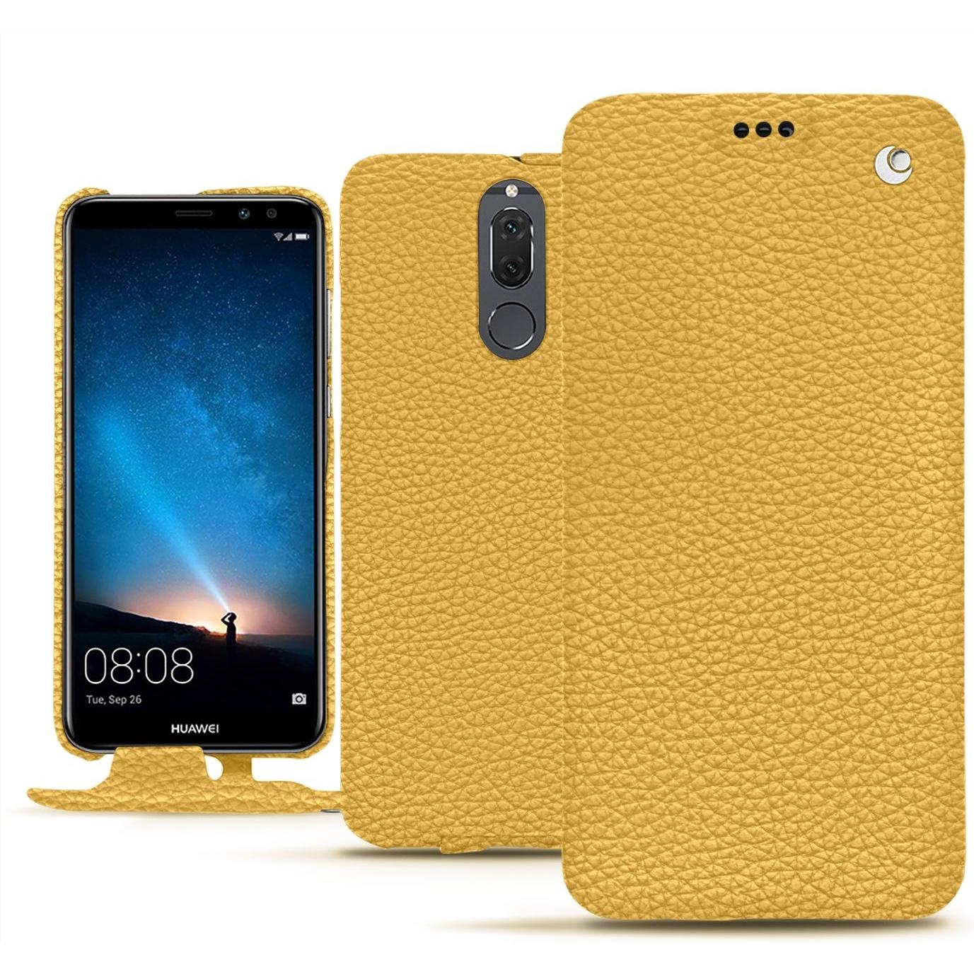 Noreve Lederschutzhülle vertikal (Huawei Mate 10 Lite), Smartphone Hülle, Orange