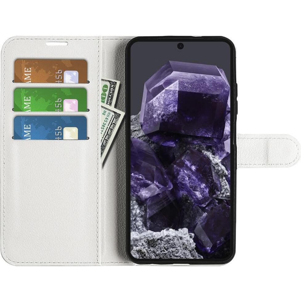 Thumbnail - Cover-Discount Google Pixel 8a - Leder Etui Hülle (Google Pixel 8a), Smartphone Hülle, Weiss