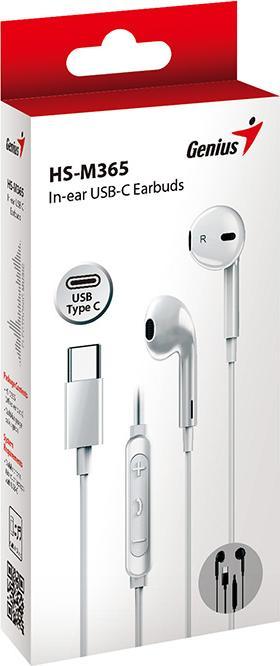 Actual product image Genius HS-M365 USB-C Kabel-Headset Weiss (Cable)