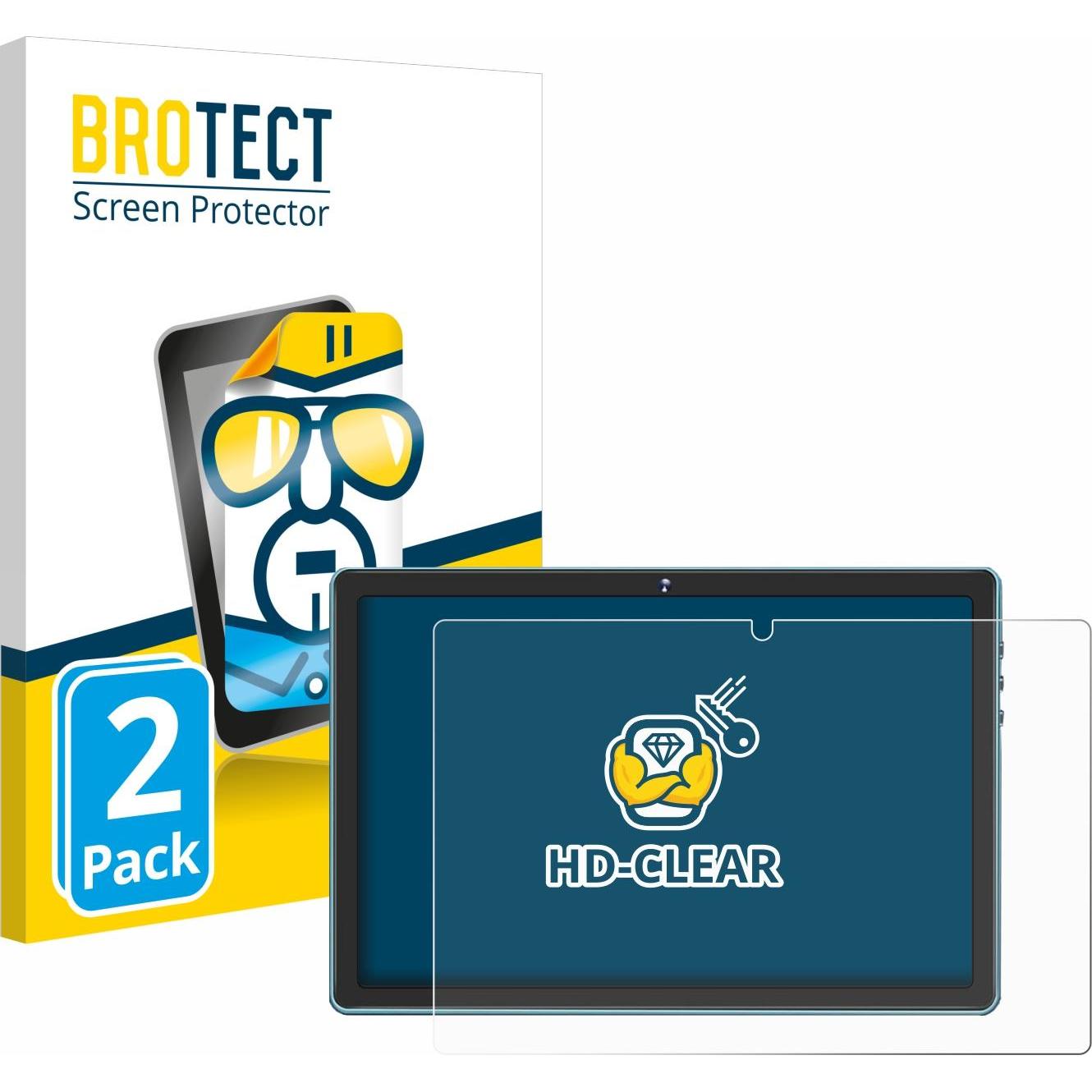 BROTECT Schutzfolie Displayschutz Klar (2 Stück, D3), Tablet Schutzfolie