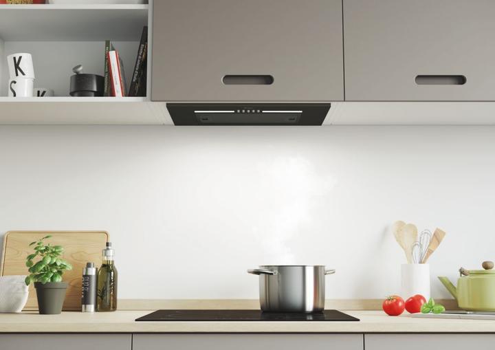 Actual product image Candy CPY5MBG Hood, C, Built-in, Width 52 cm, Extraction power 298 m³/h, Mechanical control, Black G (Flat-screen hood)