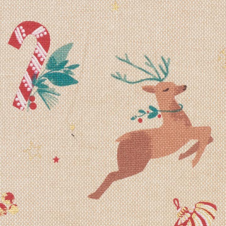 Actual product image VBS Canvas fabric "Reindeer with glitter snowflakes", 150 cm wide, by the metre
