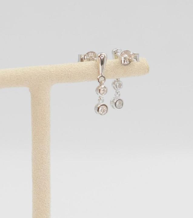 Immagine prodotto Muau Ohrstecker Weissgold 750/18K, Diamant 0.19ct. (Oro bianco 750/18 carati)