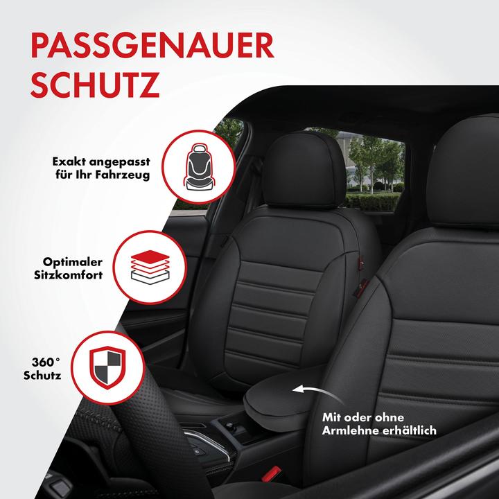 Actual product image Walser Seat cover for Ford Focus III Turnier 07/2010-Today, 2 single seat covers Titanium