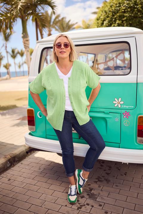 Actual product image Ulla Popken Basic V-Neck Relaxed Fit Short Sleeve Tee (62)