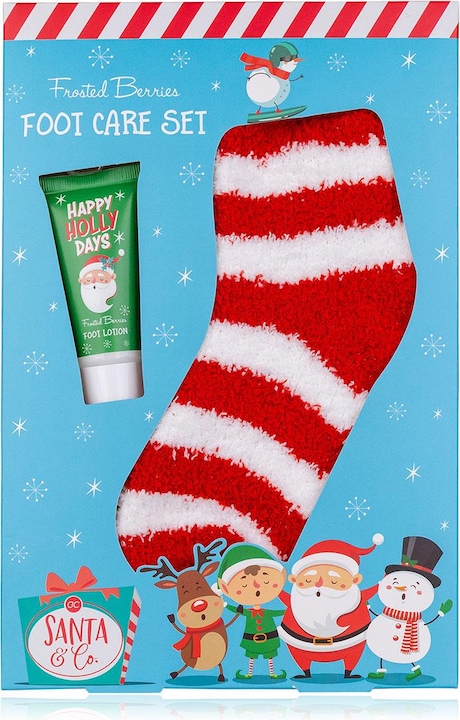 Actual product image Accentra Foot care set SANTA & CO in gift box, incl. 30ml foot lotion, cuddly socks (1 pair, one size) (Hair care set)