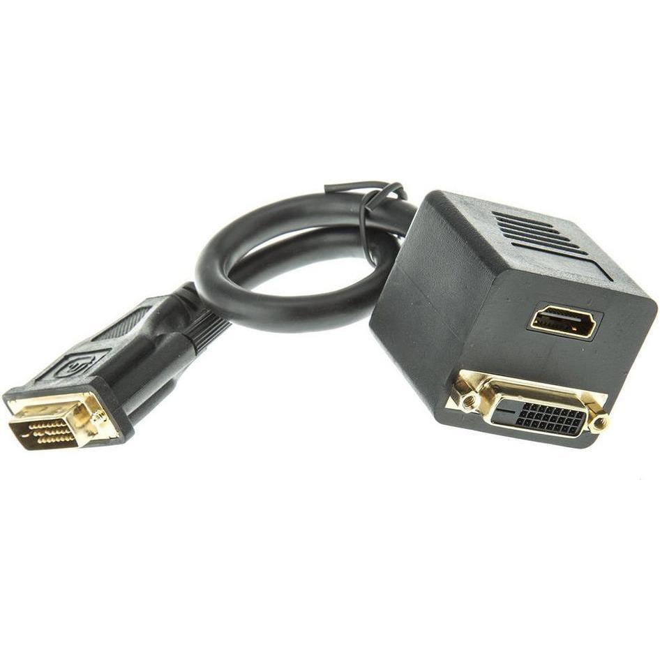 RS PRO Adattatore audio AV maschio DVID - femmina DVI-D, HDMI (DVI, HDMI, 14.70 cm), Adattatore dati + video