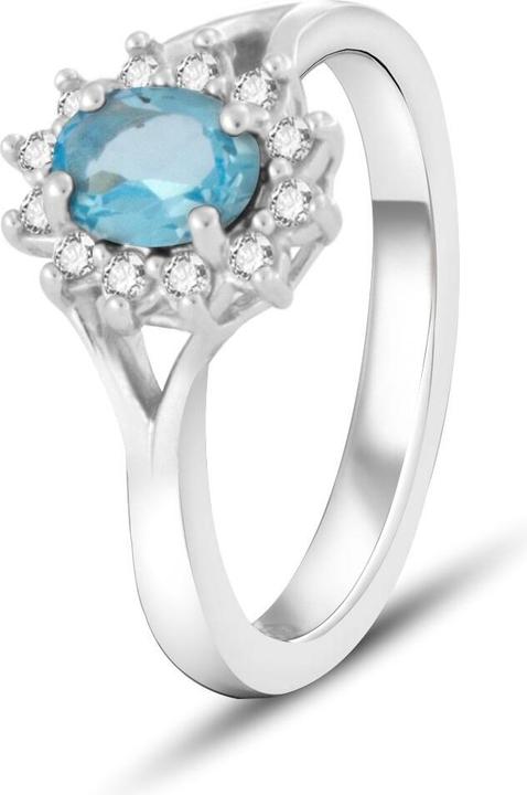 Image du produit Beneto Exclusif - Bague de charme avec topaze bleue TOPAGG4 - Circuit : 52 mm (52)