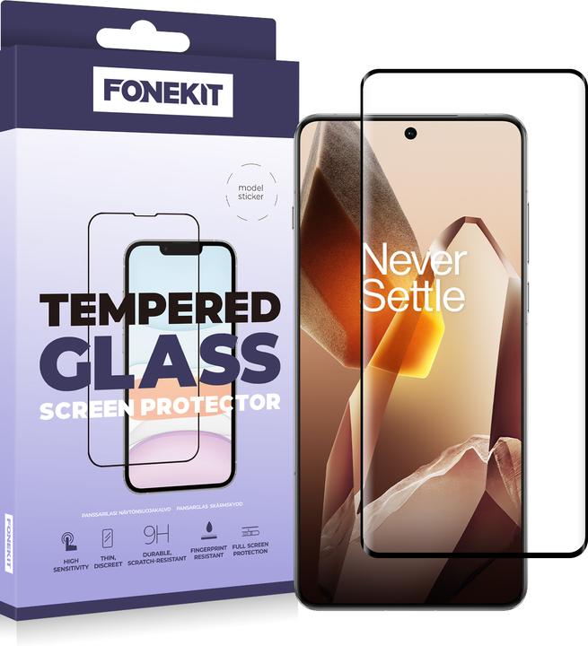 Immagine prodotto FoneKit Full Cover Tempered Glass, OnePlus 13, black (1 pz., OnePlus 13)
