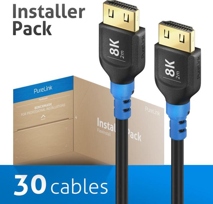 Produktbild Purelink FlexInstall HDMI Kabel 8K 48Gbps 2.00m - Installer Pack 20 stk. (2 m, HDMI, 2.1)