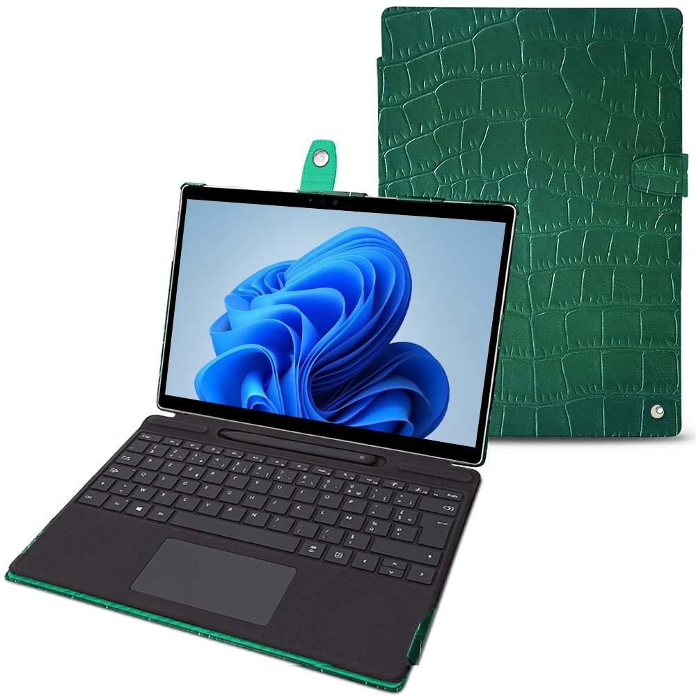 Noreve Lederschutzhülle Microsoft Surface Pro8 (Microsoft Surface Pro 8), Tablet Hülle, Grün